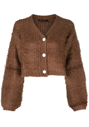 tout a coup bouclé-design cropped cardigan - Brown