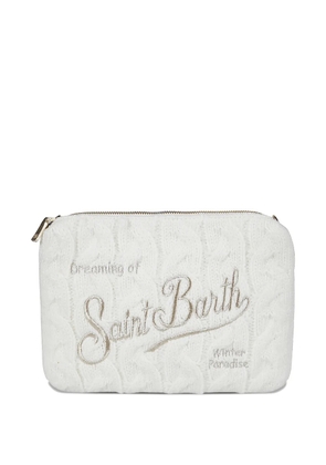 MC2 Saint Barth Parisienne cable-knit clutch bag - White