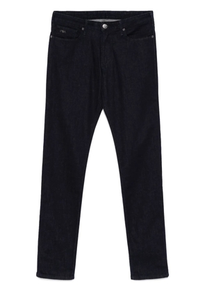 Emporio Armani logo-plaque slim-fit jeans - Blue