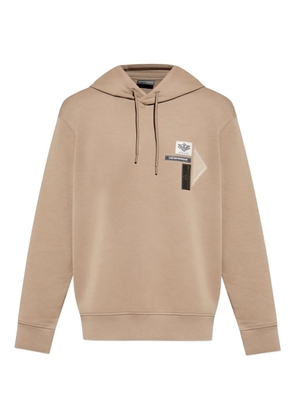 Emporio Armani logo-patch hoodie - Neutrals