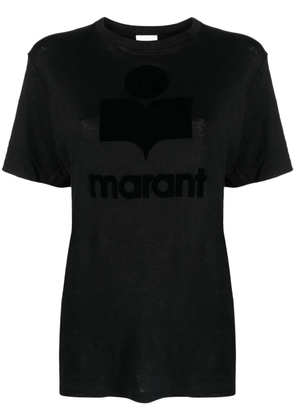 MARANT ÉTOILE Zewel flocked linen T-shirt - Black