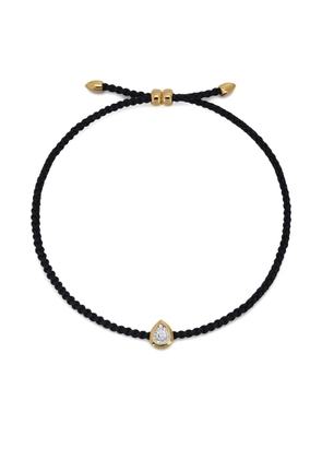 Monica Vinader 18K gold-vermeil pear-diamond cord bracelet - Black