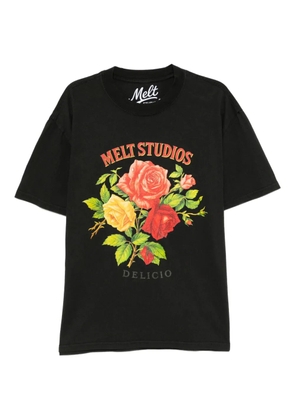Melt floral-printed T-shirt - Black