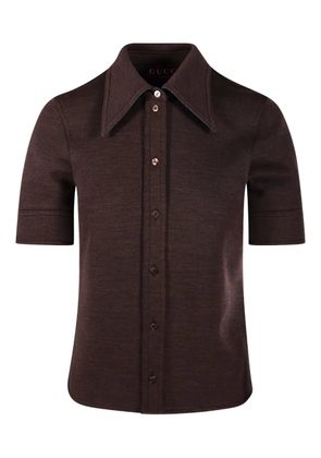 Gucci short-sleeve pont-collar shirt - Brown