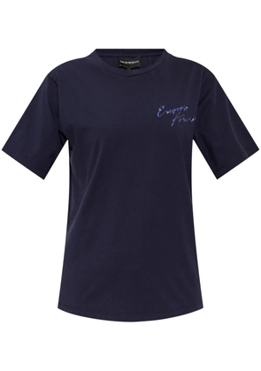 Emporio Armani logo-embroidered T-shirt - Blue