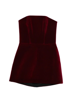 Vestiaire d'un Oiseau Libre strapless velvet mini dress - Red