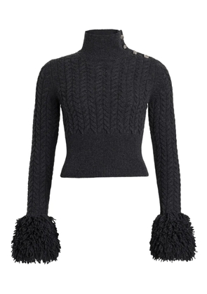 Patou cable-knit fringe-trimmed jumper - Grey