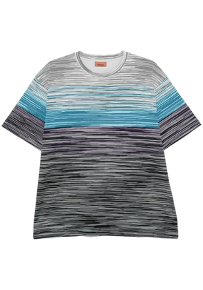 Missoni logo-rubberised striped T-shirt - Blue