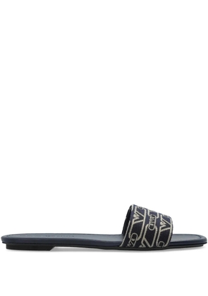 Emporio Armani monogram-jacquard sandals - Blue