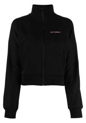 Karl Lagerfeld logo-print zip-up jumper - Black