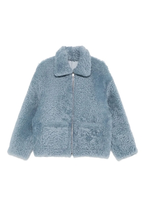 Simonetta Ravizza zip-front shearling jacket - Blue