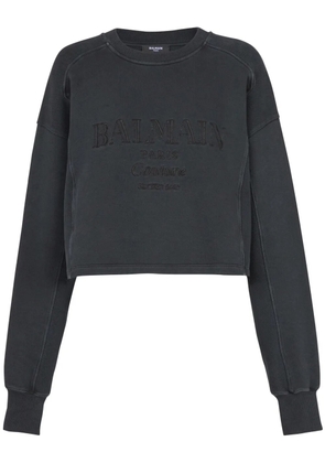 Balmain logo-embroidered sweatshirt - Grey