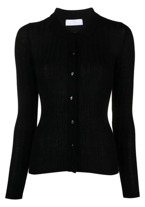 RXQUETTE ribbed-knit polo cardigan - Black