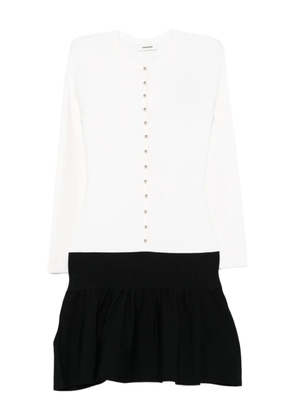 SANDRO embellished ruffled mini dress - White