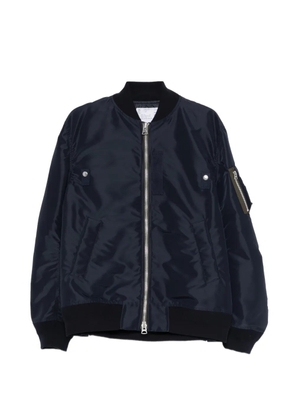 sacai zip-up bomber jacket - Blue