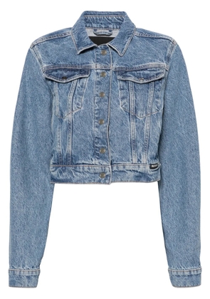 ROTATE BIRGER CHRISTENSEN logo-patch denim jacket - Blue