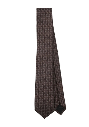 Ferragamo Gancini-jacquard tie - Brown