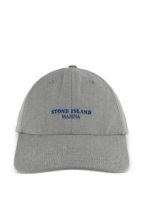 Stone Island logo-lettering baseball cap - Grey