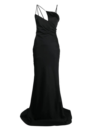 The Attico Melva satin long dress - Black