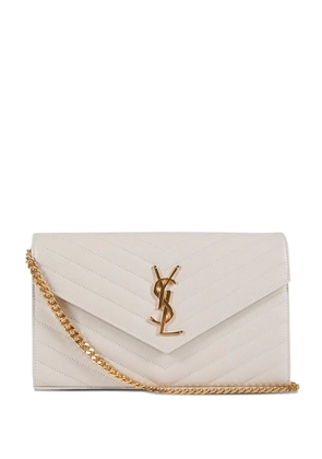Saint Laurent Classic Cassandre chevron wallet - Neutrals