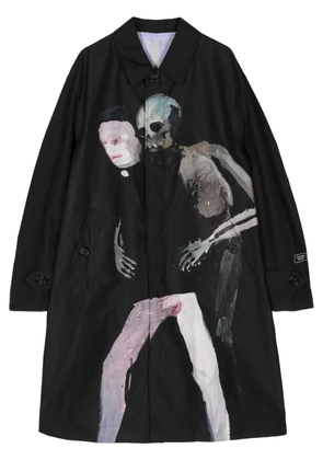 Undercover graphic-print parka coat - Black