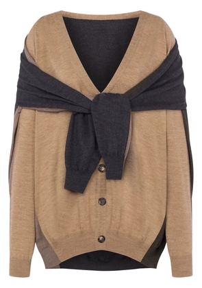 Moschino layered cardigan - Neutrals