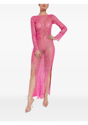 Santa Brands crystal-embellished mesh dress - Pink
