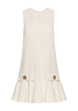 Oscar de la Renta chain-link poplin dress - Neutrals