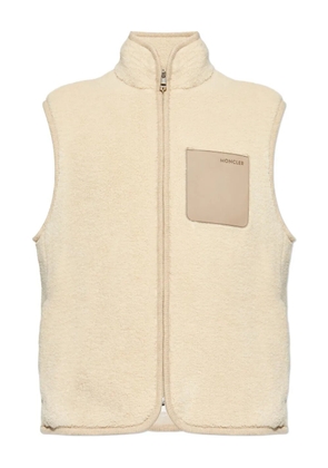 Moncler zip-up patch-pocket gilet - Neutrals