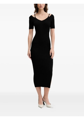 HUGO shoulder cut-out midi dress - Black