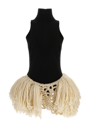 Magda Butrym high-neck crocheted mini dress - Black