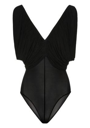 Magda Butrym v-neck ruched body - Black