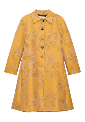 MALIPARMI floral-brocade coat - Yellow
