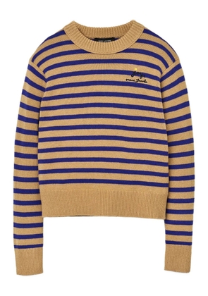Marc Jacobs striped flower-embellished sweater - Brown