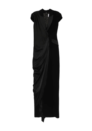 SILK LOVE & LACE silk v-neck dress - Black