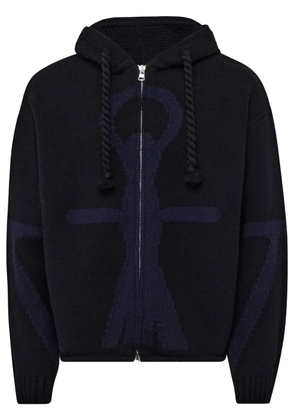 JW Anderson Anchor logo zip hoodie - Black