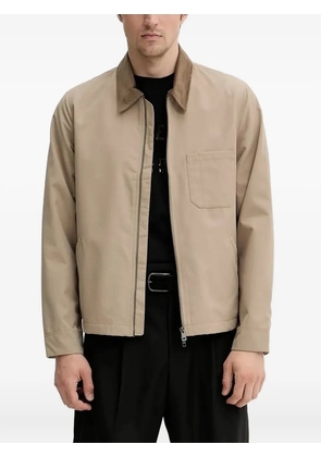 SAMSOE SAMSOE corduroy-collar zip-front jacket - Brown