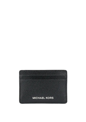 Michael Kors logo embossed grained leather cardholder - Black