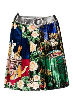 Chopova Lowena graphic-print belted skirt - Multicolour