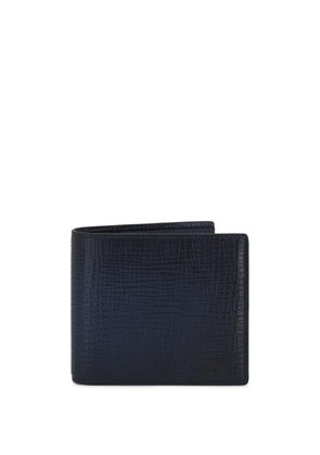 Santoni debossed-logo leather wallet - Blue