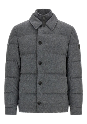 Moncler quilted shirt collar down jacket - Grey