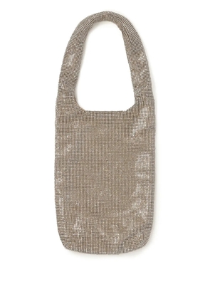 Kara crystal-embellished mesh tote bag - Neutrals