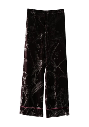 La DoubleJ velvet floral trousers - Red