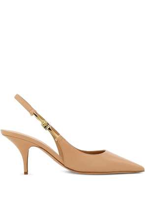 Ferragamo 70mm F buckle-slingback pointed-toe sandals - Neutrals