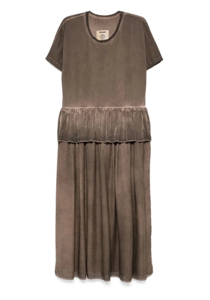 Uma Wang ruffle-detailed midi dress - Brown