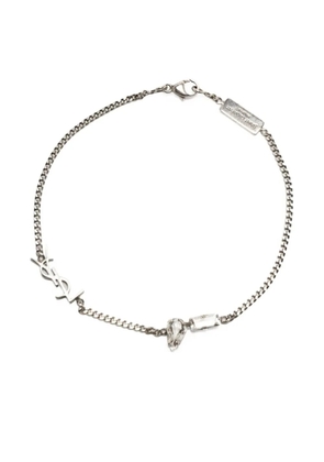 Saint Laurent logo-detail bracelet - Silver