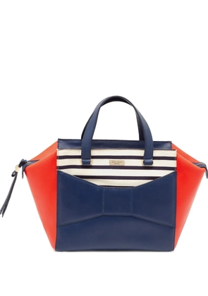 Kate Spade pre-owned 2 Park Avenue bow-detailed striped tote bag - Blue