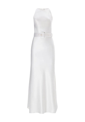 IL VOLO Erika belted halterneck dress - White