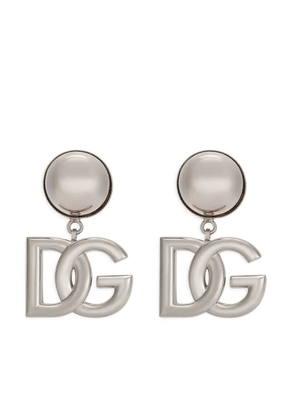 Dolce & Gabbana KIM DOLCE&GABBANA DG-logo clip-on earrings - Silver