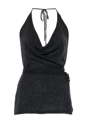 Cordera halterneck tie top - Grey